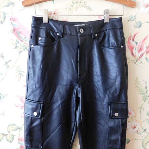 🦔🐾ANTHROPOLOGIE GABI FAUX LEATHER UTILITY PANTS🦔🐾 - Picture 2 of 10